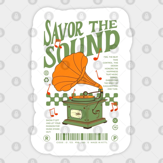 Savor The Sound Sticker by TEENIE DESIGN